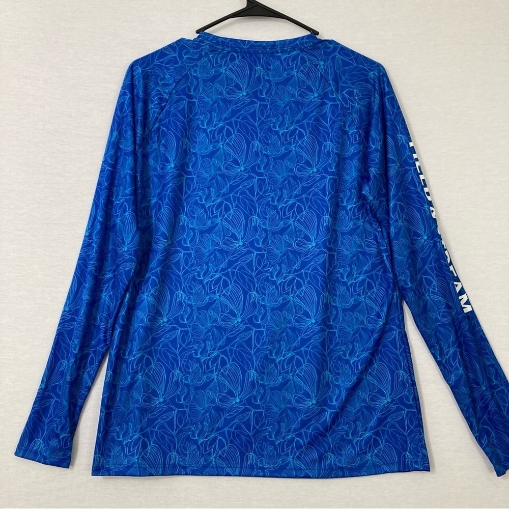 New Field & Stream Blue Floral UPF 30 Smartwick Long Sleeve Top Large - Picture 9 of 10